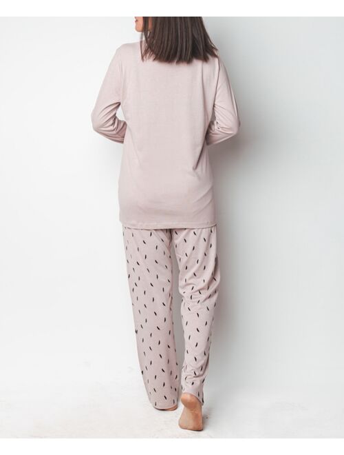 MOOD PAJAMAS Mood Pajama Soft Feather Long- Sleeve Pajama Set