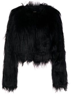 faux-fur black jacket