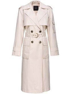 belted cotton-blend trench coat