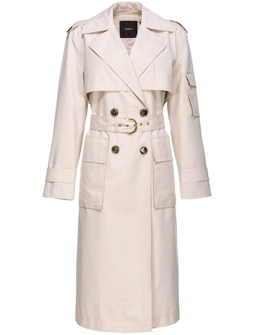 PINKO belted cotton-blend trench coat