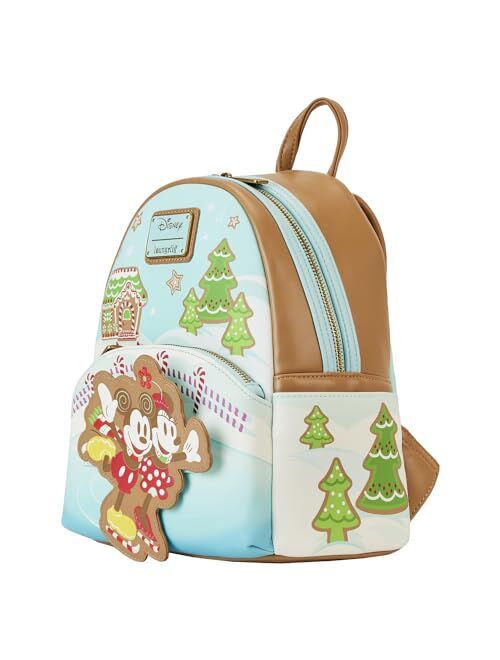 Loungefly Disney Mickey and Minnie Ice Skating Holiday (Gingerbread Scented) Mini-Backpack, Amazon Exclusive