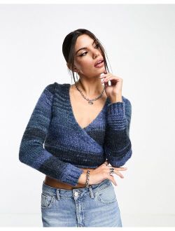 Cotton:On space knit wrap front knit sweater