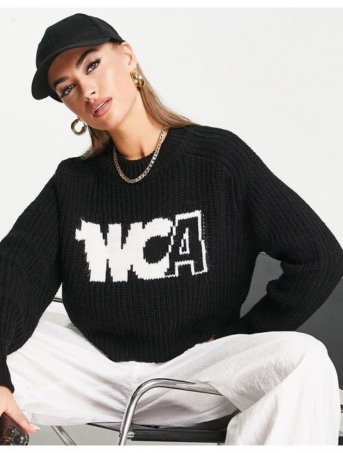 ASOS Weekend Collective boxy sweater in black knit