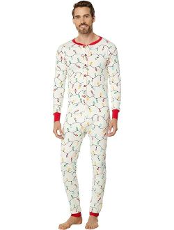 Little Blue House by Hatley Unisex Holiday Lights Union Suit