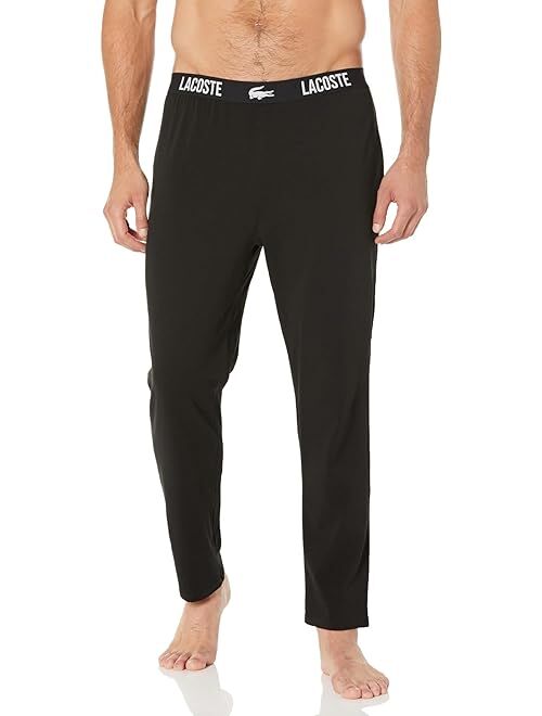 Lacoste Straight Fit Pajama Pants with Croc Waistband