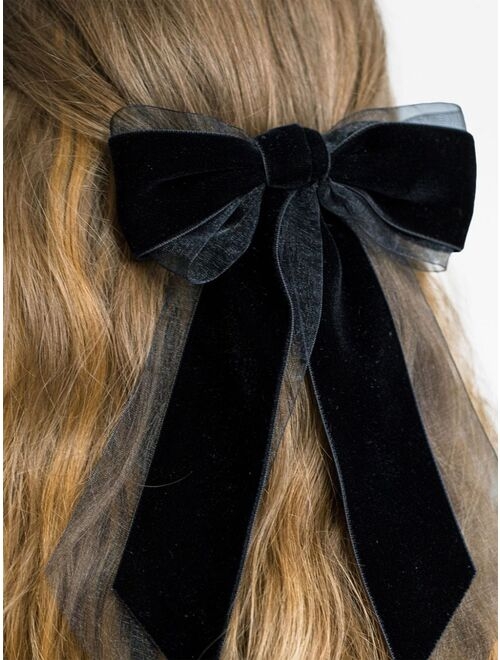 Jennifer Behr Francine velvet bow hair clip