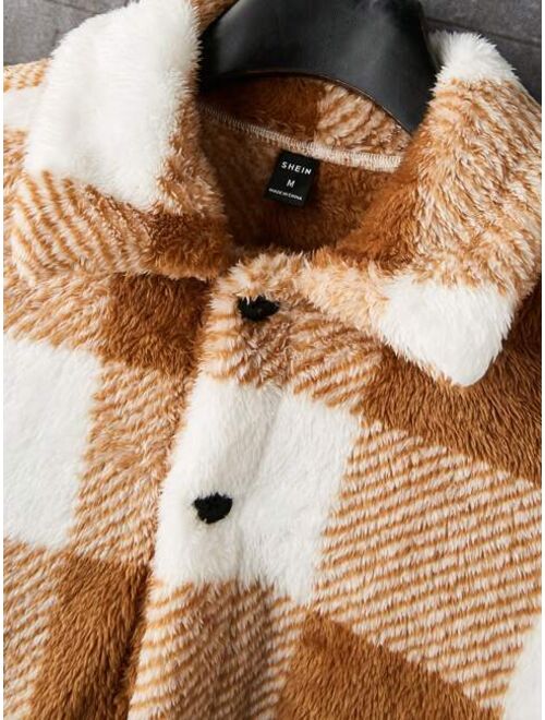 Shein Manfinity Homme Men's Fashion Plaid Button Shacket
