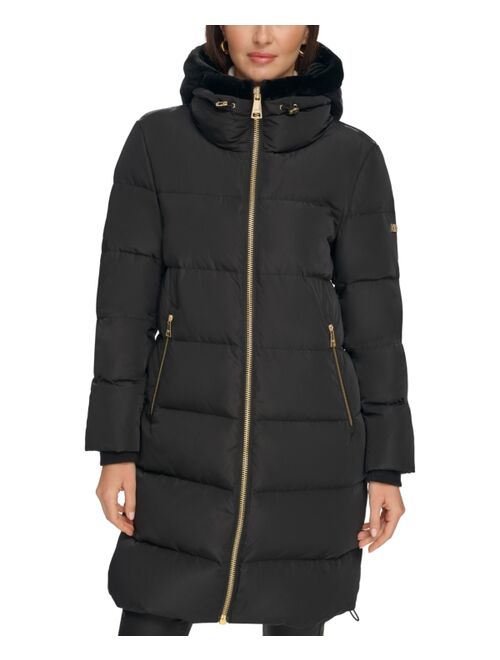 DKNY Women's Down Faux-Fur-Trim Hooded Puffer Coat