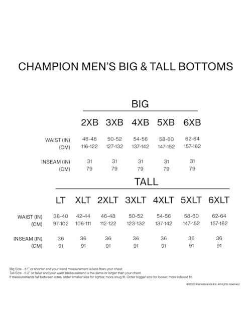 Champion Men's Pants, Closed-bottom Everyday Pants, Lightweight Pants (Reg. Or Big & Tall)