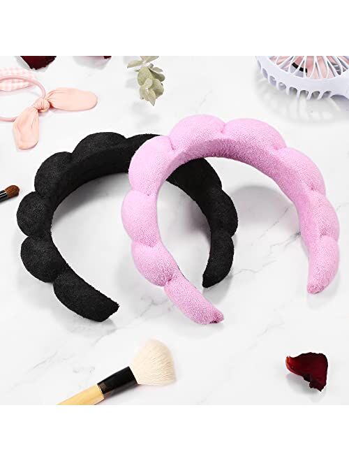Ztomine Spa Headbands for Washing Face or Facial, Set of 2 Skincare Headbands, Terry Cloth Headband Combo Pack - Puffy Makeup Headbands for Face Washing, Mask, Skin Treat