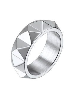 Richsteel Stainless Steel Spike Ring for Men Women Punk Rock Jewelry(with Gift Box)