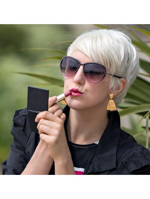 Yujie Gold Chuncky Dangle Earrings for Women Geometric Big Rectangle Drop Earrings Fashion Statement Jewelry Gifts Ideas
