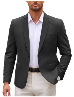 Mens Casual Suit Jacket One Button Blazer Textured Sport Coats Slim Fit