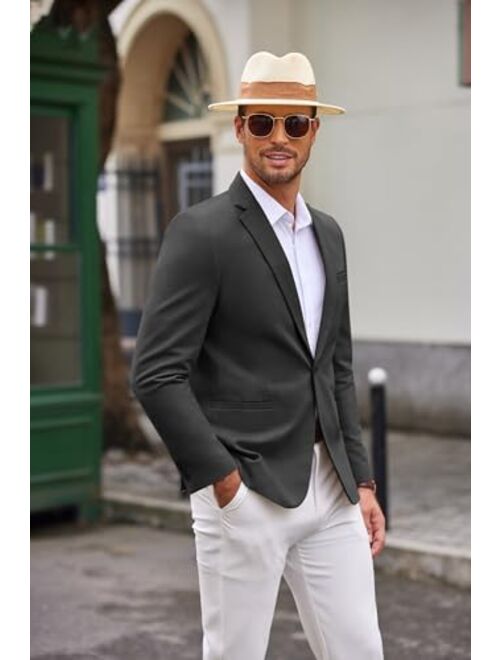 COOFANDY Mens Casual Suit Jacket One Button Blazer Textured Sport Coats Slim Fit