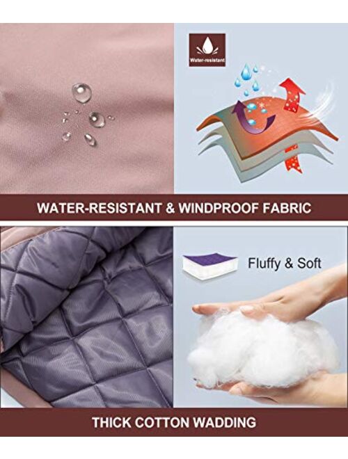 SOLOCOTE Girls Winter Coats Heavyweight Medium Length Warm Jacket With Removable Fur Collar Hooded 3-14Y