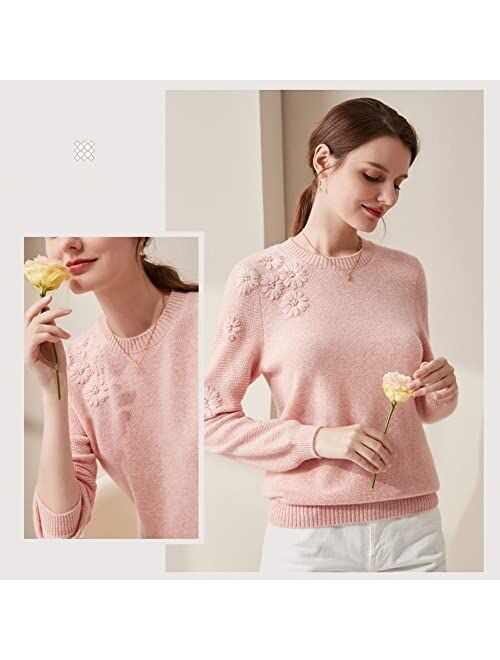 King Warm 2023 Women's Crewneck Sweater 100% Pure Cashmere Pullover Sweater