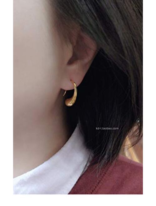 Ambestee Women Fashion Teardrop Back Earrings,Small Sterling Sliver Plated Classic Dangle Hoop Earring Thread Drop Earrings