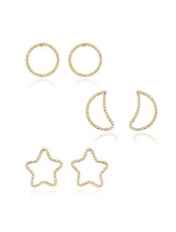 Pomina Lightweight Open Gold Teardrop Earrings Simple Basic Geometric Gold Dangle Drop Earrings for Women Teen