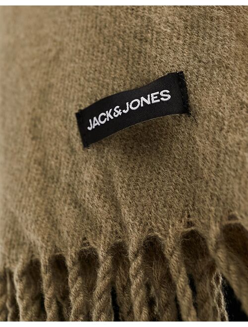 Jack & Jones tassle woven scarf in beige