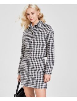 Women's X-Fit Cropped Houndstooth Tweed Jacket
