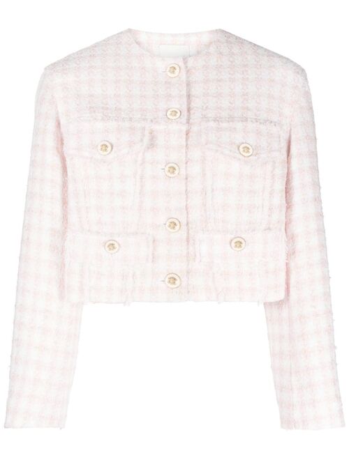 SANDRO cropped tweed button-up jacket