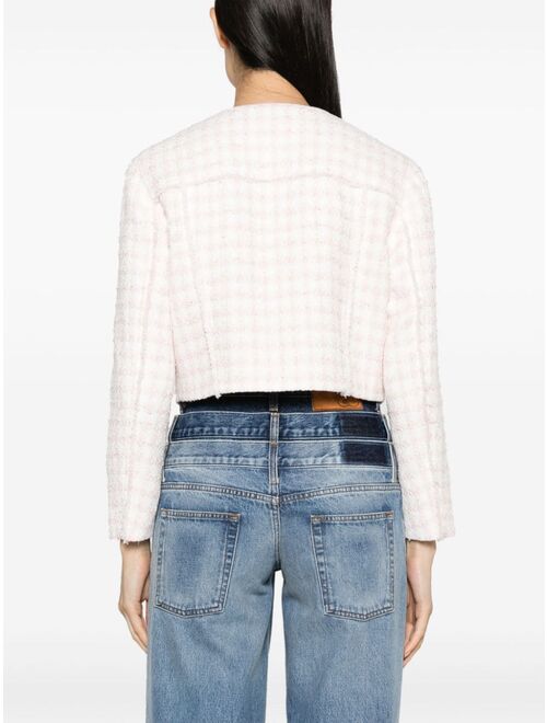 SANDRO cropped tweed button-up jacket