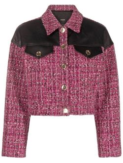 panelled crop tweed jacket