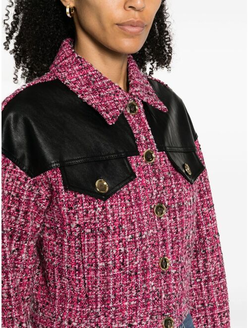 PINKO panelled crop tweed jacket