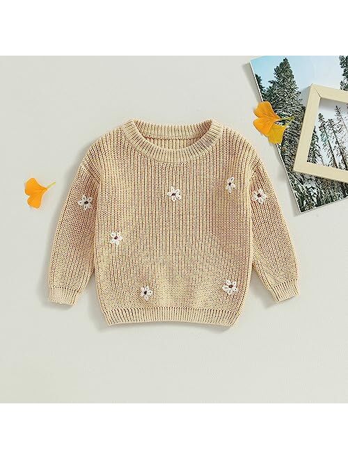 Allshope Newborn Baby Girl Boy Knit Sweater My First Christmas Embroidery Winter Warm Sweatshirt Outfit Infant Fall Clothes