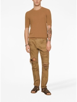 ripped slim-fit jeans