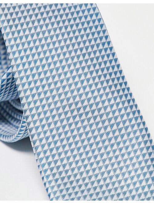 French Connection diamond print tie in navy