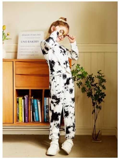 Arshiner Girls 2 Piece Outfits Fashion Twist Front Tracksuit Long Sleeve Pullover Sweatshirt Sweatpants Jogger set Sweatsuit