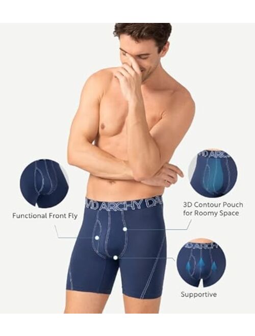 DAVID ARCHY Mens Underwear Mesh Quick Dry Polyamide Boxer Briefs Active Sports Soft Breathable Underwear in 3 Pack