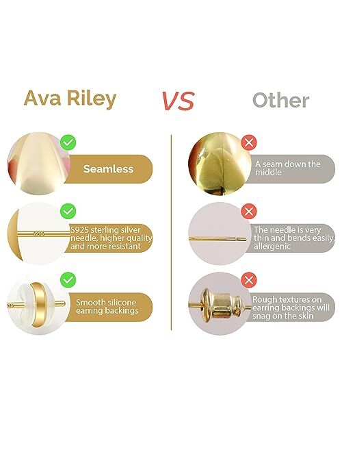 Ava Riley Gold Teardrop Earrings for Women - S925 Sterling Silver Earring Post Hot Pink Jewelry/Black Gun Plated Trendy Lightweight Waterdrop Hollow Open Hoops - 18k Chun