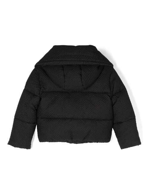 Monnalisa padded long-sleeve hooded jacket