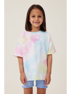 Little Girls Drop Shoulder Short Sleeve T-shirt