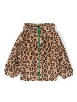 leopard-print faux-fur jacket