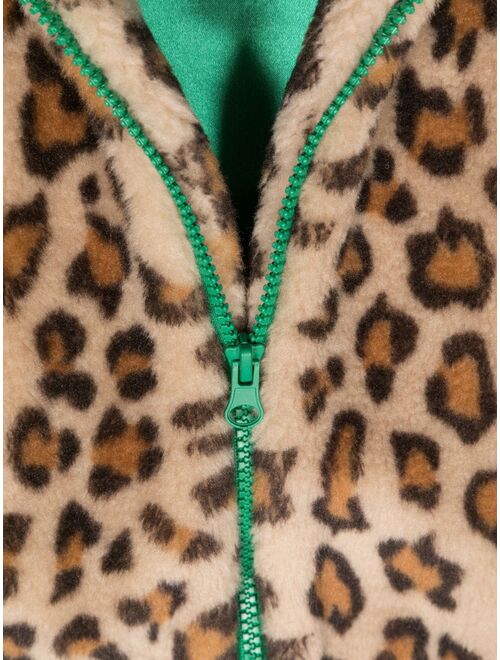 Monnalisa leopard-print faux-fur jacket