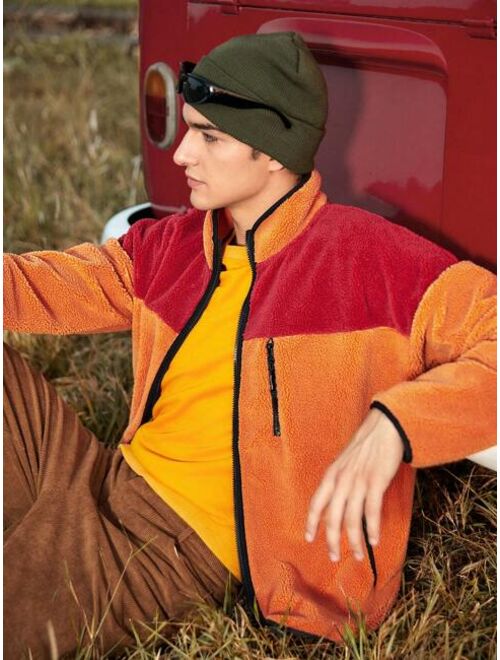 In My Nature Men's Color-blocking Outdoor Fleece Jacket
