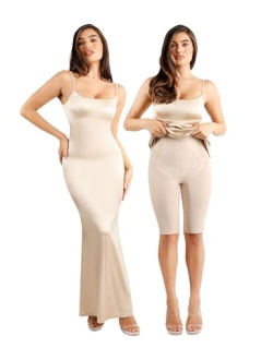 Popilush Shaper Dress with Built in Shapewear - Glitter Dress Bodycon Dresses for Women Sleeveless Maxi Club Party Dress