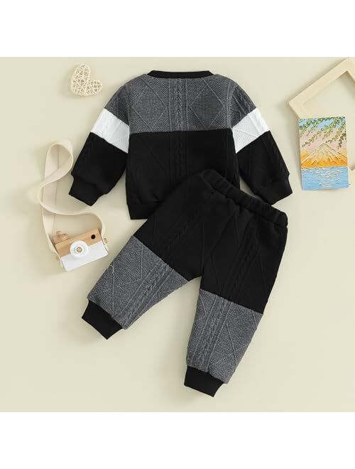 MERSARIPHY Infant Baby Outfits Baby Boy Girl Pullover Sweatshirt Knit Sweater Long Pants Fall Winter Clothes
