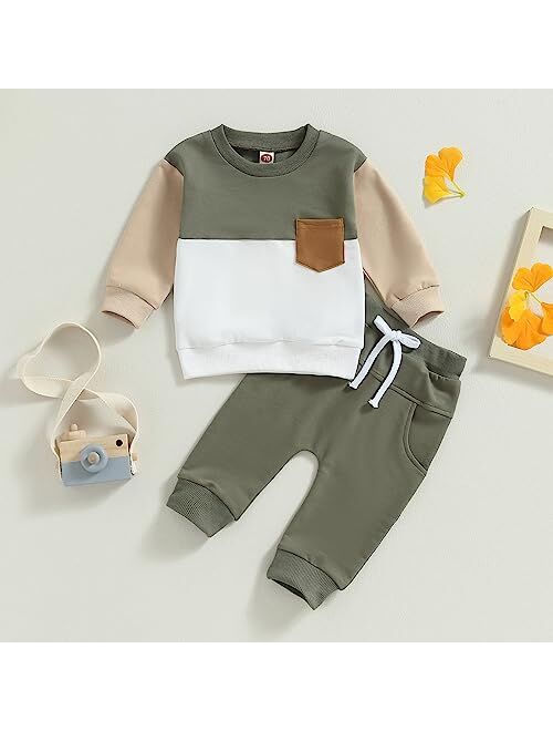FYBITBO Toddler Baby Boy Clothes Mamas Boy Pullover Sweatshirt Top Shirt and Jogger Pants Spring Fall Winter Outfits Set