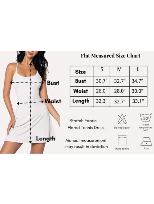QINSEN Womens Two Pieces Tennis Dress with Shorts Workout Open Back Active Golf Dresses