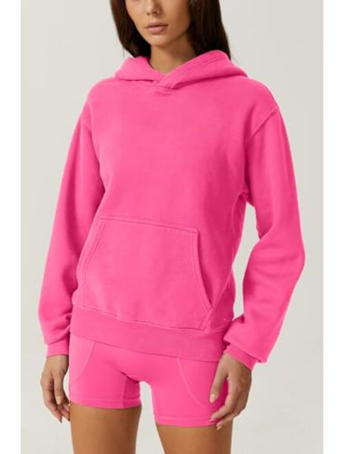 QINSEN Women's Fleece Hoodies Casual Long Sleeve Pullover Sweatershirts