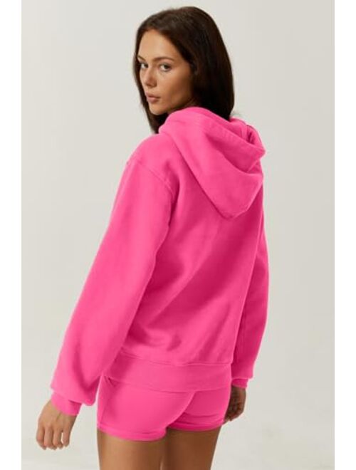 QINSEN Women's Fleece Hoodies Casual Long Sleeve Pullover Sweatershirts