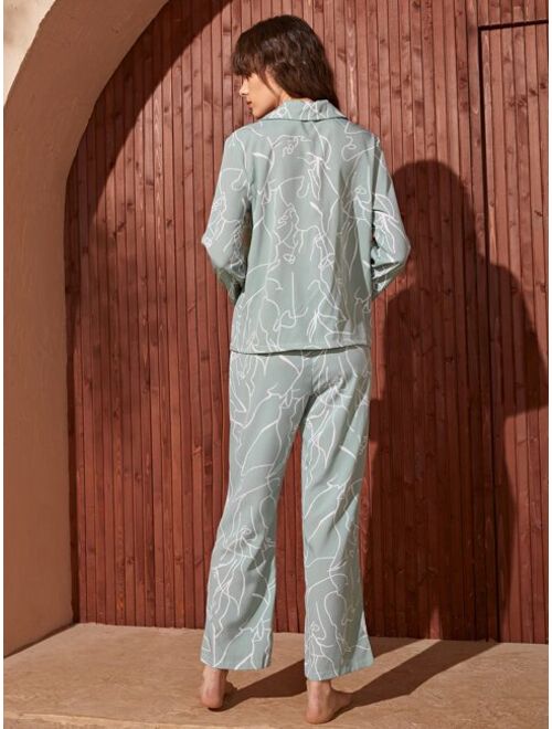 Graphic Print Pajama Set