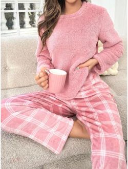 Plaid Print Flannel PJ Set