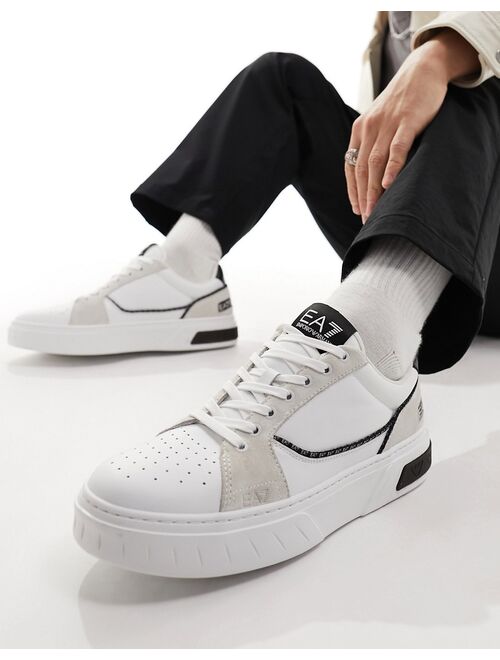 Emporio Armani EA7 court sneakers in white