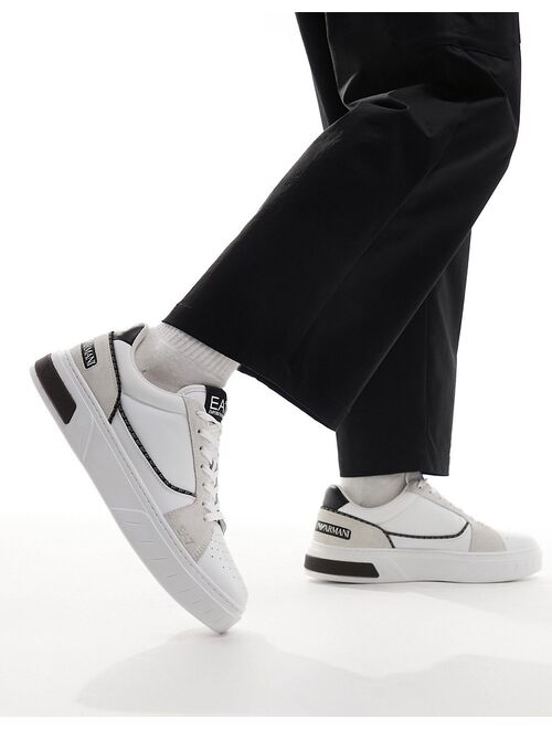 Emporio Armani EA7 court sneakers in white
