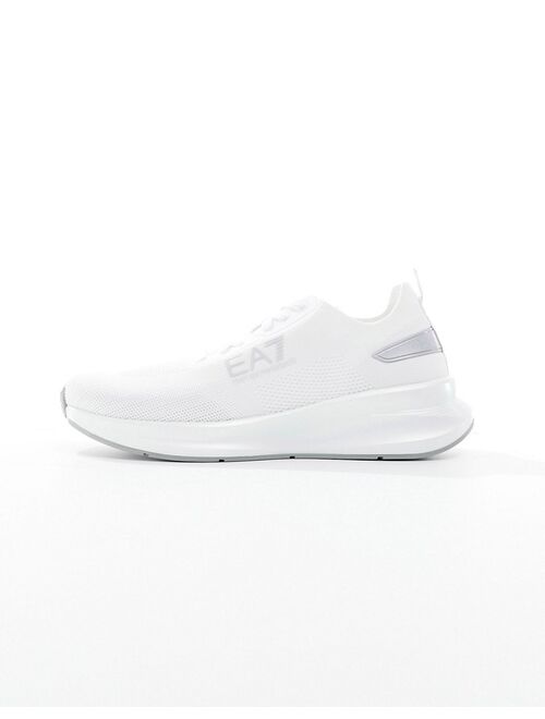 Emporio Armani EA7 sneakers in white and silver